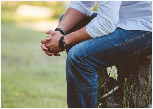 A man sitting down